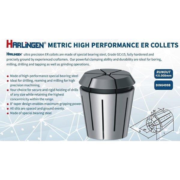 H & H Industrial Products Harlingen ER-16 3mm Spring Collet 9710-4011